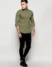 Load image into Gallery viewer, Skinny Shirt in Khaki Twill