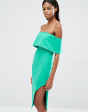 Load image into Gallery viewer, Lavish Alice Deep Bandeau Asymmetric Hem Midi Dress