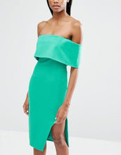 Load image into Gallery viewer, Lavish Alice Deep Bandeau Asymmetric Hem Midi Dress