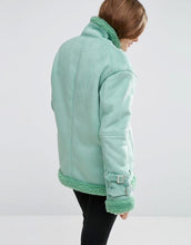Load image into Gallery viewer, Aviator Jacket in Faux Suede