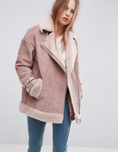 Load image into Gallery viewer, Aviator Jacket in Faux Suede