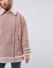 Load image into Gallery viewer, Aviator Jacket in Faux Suede